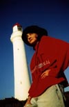 Sue with lighthouse. 
Photo taken by W Pearce